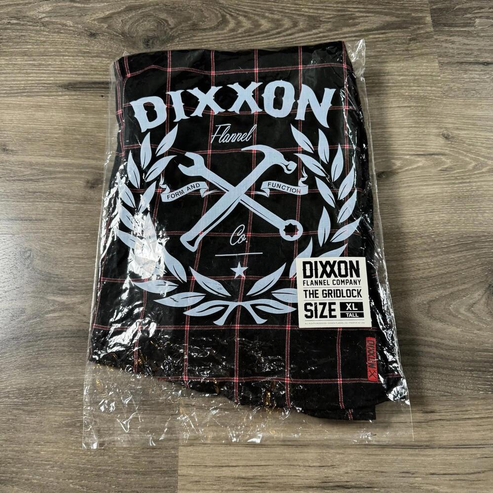 New Dixxon Flannel The Gridlock LE Pearl Snap Flannel Shirt Men's XL Tall W/ BAG
